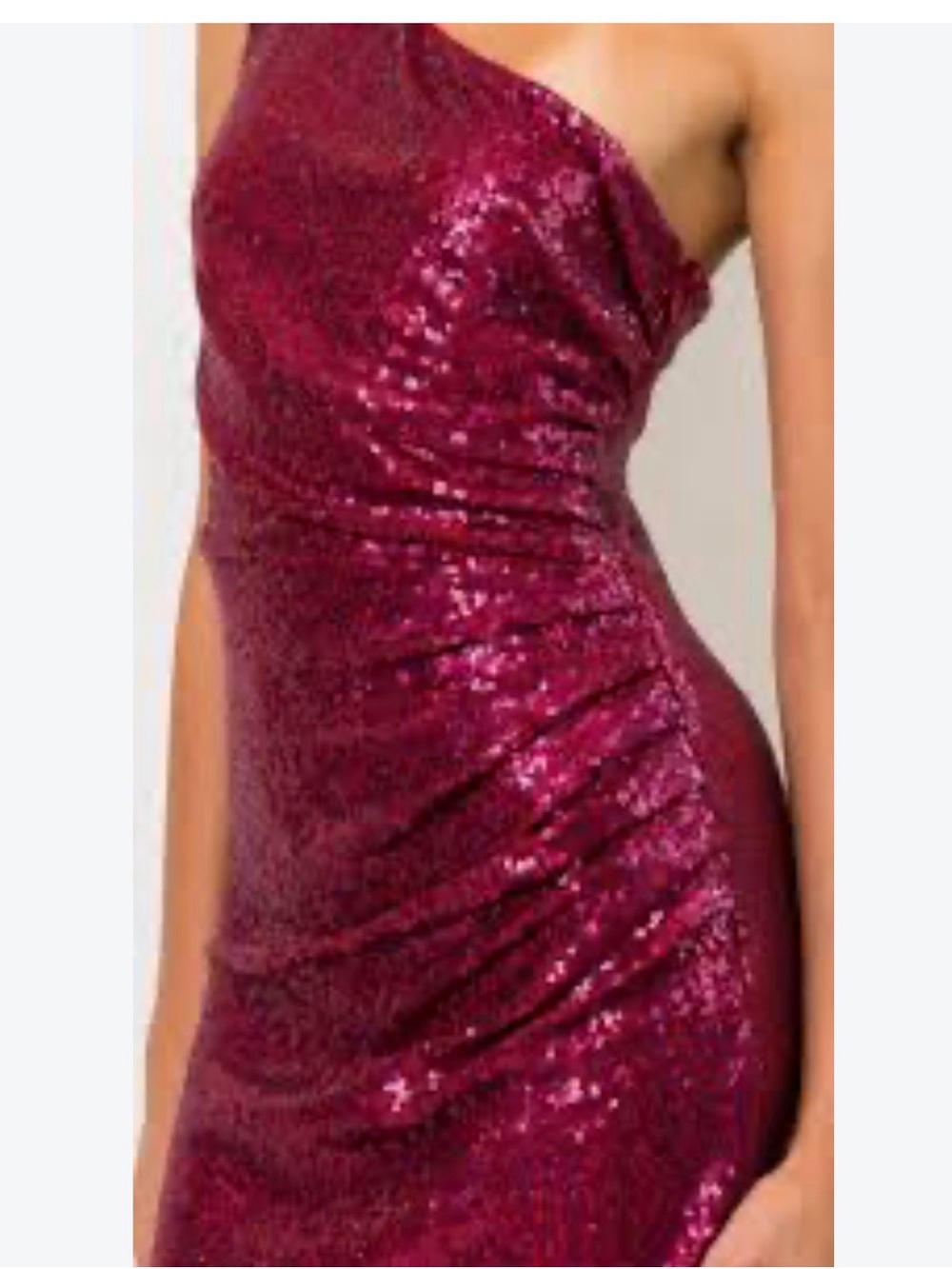 Dress the Population One-Shoulder Sequin Dress in Berry